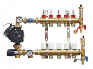 Rozdzielacz do podłogówki 11 obwodów z pompą GRUNDFOS, zawór ATM 561