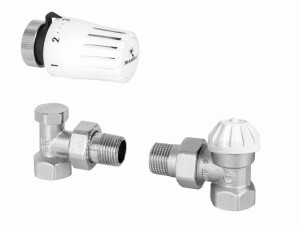 Zestaw termostatyczny kątowy 1/2" z nastawą wstępną , DN15, F-K