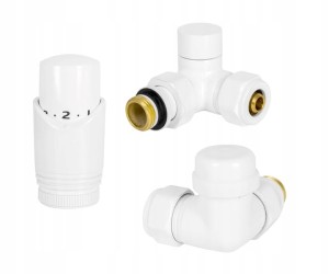 Zestaw termostatyczny osiowo prawy z głowicą BIAŁY DIAMOND