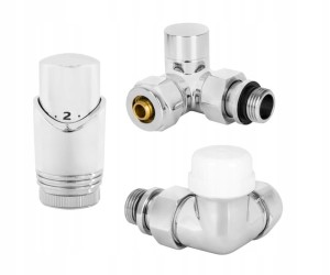 Zestaw termostatyczny osiowo lewy z głowicą CHROM DIAMOND