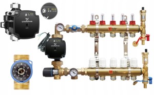  Rozdzielacz 5 obwodów, pompa GRUNDFOS, zawór hiszpan Astibi
