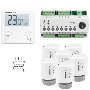 Przewodowy zestaw do podłogówki AURATON: 6 stref z 1 regulatorem