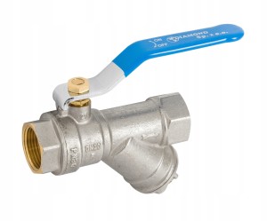 Zawór kulowy z filtrem skośnym 1/2" HISZPAN z  z wkładem magnetycznym