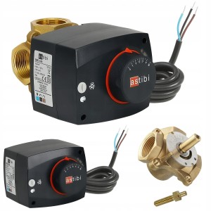 Zestaw regulacyjny Astibi 1": Siłownik elektryczny SWD 343 3-punktowy + Zawór mieszający 3 drogowy