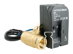 Zawór kulowy 2-drogowy 3/4" z siłownikiem 24 V AC AFRISO