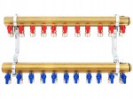 Rozdzielacz 11 obwodów do C.O uzbrojony zaworki 1/2 x 16 pex + odpowietrzniki