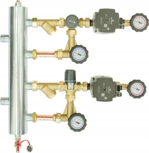 Zestaw ze sprzęgłem hydraulicznym BPS 961 AFRISO, zaworem obr. ARV 362 i termost. ATM 561, pompy Grundfos UPM3