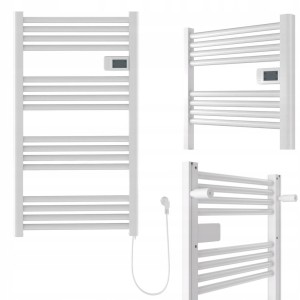 Grzejnik łazienkowy elektryczny aluminiowy 500W 540x960 biały
