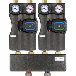 Grupa pompowa PrimoTherm BPG 240 AFRISO z pompami APH i rozdzielaczem KSV 90-2 na 2 obiegi