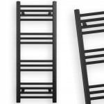 Grzejnik łazienkowy drabinka 400x1000 393W 14 żeberek - czarny slim