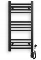 Grzejnik łazienkowy elektryczny z grzałką 400x800 czarny slim