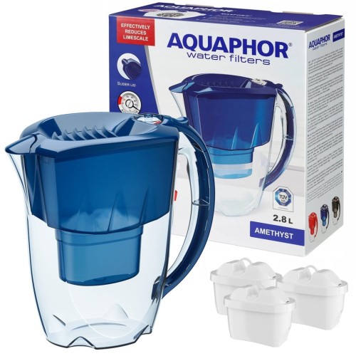 Dzbanek filtrujący Amethyst 2,8 l AQUAPHOR + 3x wkład MAXFOR+ - granatowy