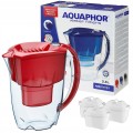 Dzbanek filtrujący AQUAPHOR Amethyst 2,8 l + 3x wkład MAXFOR+ - czerwony