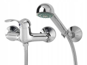 BATERIA NATRYSKOWA PRYSZNICOWA JEDNOUCHWYTOWA ŚCIENNA LAGUNA CHROM DIAMOND