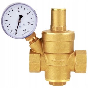 REDUKTOR CIŚNIENIA WODY 3/4'' DN20 IBO MOSIĄDZ + MANOMETR AFRISO