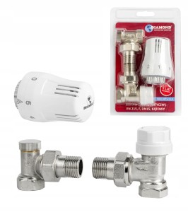 Zestaw termostatyczny kątowy 1/2" Diamond