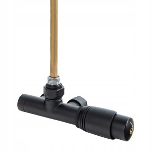 Zawór termostatyczny Diamond jednootworowy zespolony do grzejnika drabinki czarny