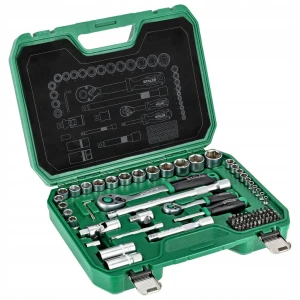 ZESTAW KLUCZY NASADOWYCH 1/2" i 1/4" GRZECHOTKA 90 ZĘBÓW 84 ELEMENTY STALCO