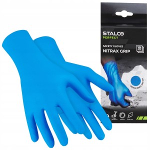 Rekawice nitrylowe STALCO Nitrax Grip Blue r.9 - L - 5 par