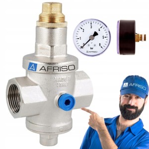 Reduktor ciśnienia wody AFRISO BPR 1/2" + manometr
