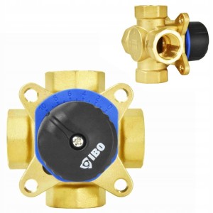 Zawór mieszający regulacyjny 4-drogowy  IBO MIX4 - 3/4 cala DN20