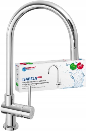BATERIA KUCHENNA ZLEWOZMYWAKOWA Z NATRYSKIEM ISABELA CHROM DIAMOND