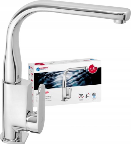 BATERIA KUCHENNA ZLEWOZMYWAKOWA JEDNOUCHWYTOWA NEVIS CHROM DIAMOND