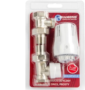 Zestaw termostatyczny prosty 1/2" DIAMOND