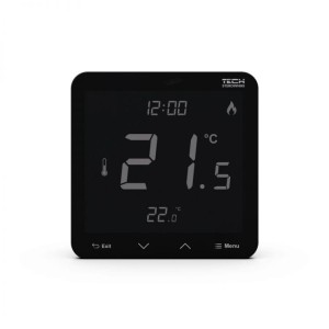 Przewodowy regulator pokojowy TECH R-12s czarny do listwy L-X i L-12