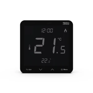 Przewodowy regulator pokojowy TECH T-3.1 - bateryjny, natynkowy, dwustanowy, czarny
