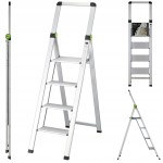Drabina domowa STALCO składana 4-stopnie uchwyt z pochwytem - 150kg