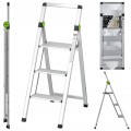 Drabina domowa STALCO składana MINI SLIM 3-stopnie z uchwytem - 150 kg