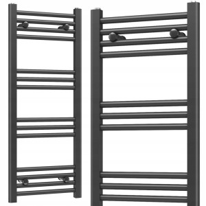 Grzejnik łazienkowy drabinka 400x1000 - 14 żeberek, czarny SLIM