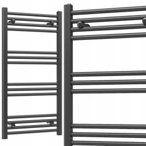 Grzejnik łazienkowy drabinka 500x1000 - 14 żeberek, czarny SLIM