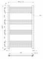 Grzejnik łazienkowy drabinka 500x1000 385W 14-ŻEBEREK CZARNY SLIM 50x100cm