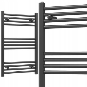 Grzejnik łazienkowy drabinka 500x800 - 12 żeberek, czarny SLIM