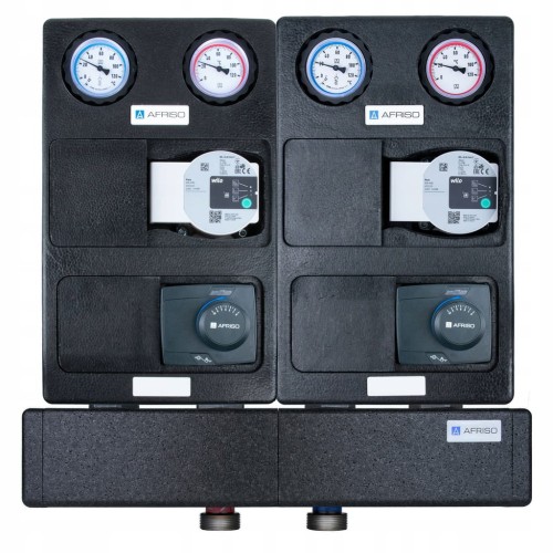 Grupa pompowa AFRISO PrimoTherm K 180-2 DN25+ rozdzielacz AFRISO 2 obiegi - siłowniki ARM 343, pompa Wilo