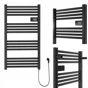 Grzejnik łazienkowy elektryczny aluminiowy 540x960 czarny