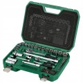 Zestaw kluczy nasadowych płaskooczkowych STALCO 1/2" i 1/4" - 84 elementy