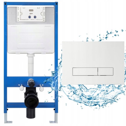 Stelaż podtynkowy HYDROLAND do WC SLIM 95 mm + przycisk biały