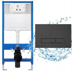 Stelaż podtynkowy HYDROLAND do WC SLIM 95 mm + przycisk czarny