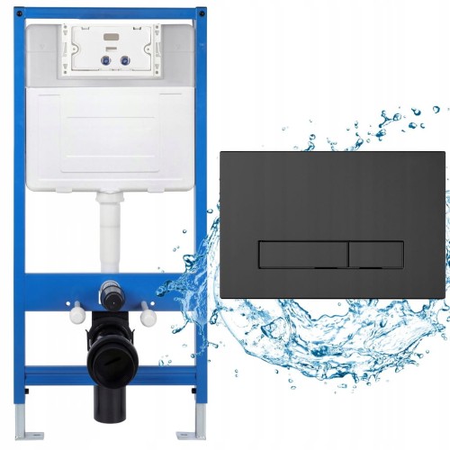 Stelaż podtynkowy HYDROLAND do WC SLIM 95 mm + przycisk czarny