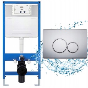 Stelaż podtynkowy HYDROLAND do WC SLIM 95 mm + przycisk chrom