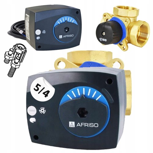 Zestaw regulacyjny: zawór 3-drogowy mieszający IBO 5/4 DN32 + siłownik 3-pkt AFRISO ARM 141