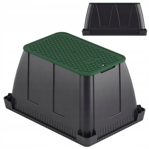 Studzienka zaworowa prostokątna STANDARD - zielona pokrywa