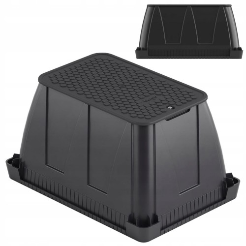 Studzienka zaworowa prostokątna STANDARD - czarna pokrywa