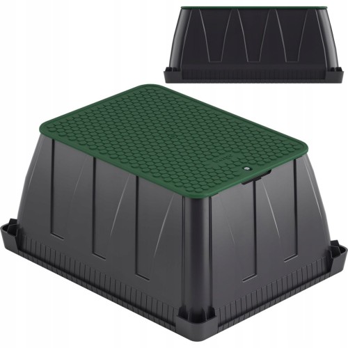 Studzienka zaworowa prostokątna JUMBO - zielona pokrywa