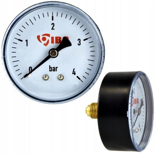 Manometr axialny tylny IBO 1/4", fi 60 mm, 0÷4 bar