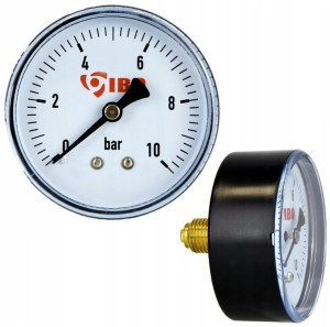 Manometr axialny tylny IBO 1/4", fi 60 mm, 0÷10 bar