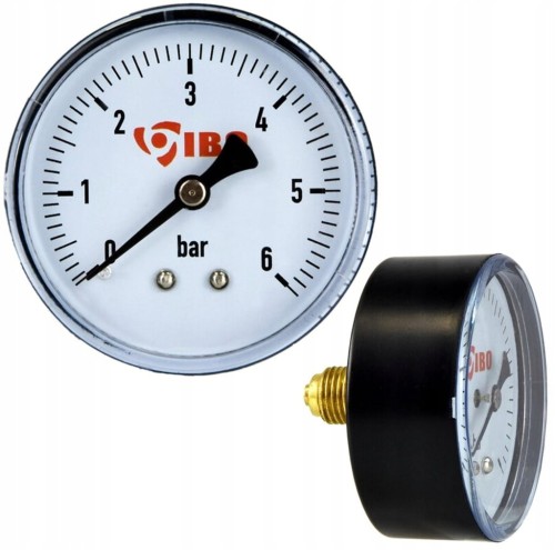 Manometr axialny tylny IBO 1/4", fi 60 mm, 0÷6 bar